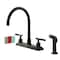 Kingston Brass NS8790DKLSP Water Onyx Centerset Kitchen Faucet, Black Stainless Steel NS8790DKLSP - alternate 1